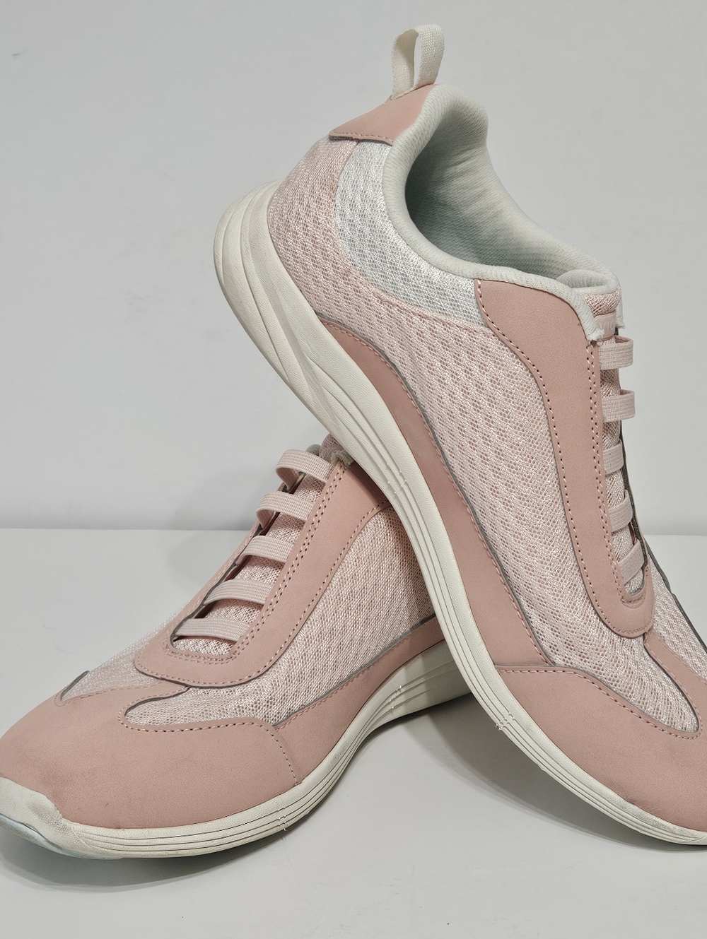 Vionic Size 11 (UK 9) Pink Womens Athletic Slip On Horizontal Stretch Lace Sneak